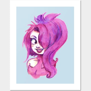 Purple Girl Posters and Art